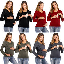Women's Maternity Long Sleeve Layered Nursing Tops T-shirt For Pregnancy Breastfeeding Maternity Tops ropa de mujer tshirt tee 2024 - buy cheap
