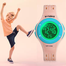 SYNOKE-relojes deportivos para niños, pulsera Digital con diseño de esfera colorida, resistente al agua hasta 50M, para niños y niñas 2024 - compra barato