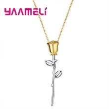 New Fashion Rose Pendant Necklace for Women Mom Gifts 925 Sterling Silver Flower Design Choker Jewelry High Quality 2024 - buy cheap