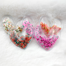 10pcs/lot 5*4.5cm Multi fruit Transparent heart Flowing Patches Appliques for DIY Children Hair Clip Accessories 2024 - buy cheap