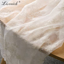 Organza embroidery mesh gauze cloth beige  lace fabric handmade diy costume dress home decoration 2024 - buy cheap