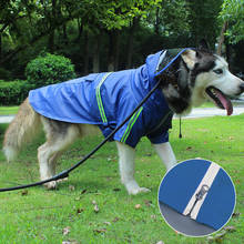 Pet Dog Raincoat Reflective Waterproof Zipper PSM Clothes High Neck Hooded Jumpsuit For Big Dogs Overalls Rain PU Cloak Labrador 2024 - buy cheap