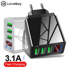 Lovebay carga rápida display digital 3.0 carregador rápido usb carga do telefone móvel de carregamento portátil para iphone samsung xiaomi huawei 2024 - compre barato