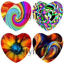 ZDYING 25mm Heart Shape Modern Abstract Art Glass Photo Cabochon Beads Charm Cameo Pendant Settings DIY Jewelry Findings 2024 - buy cheap