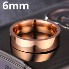 MOREDEAR-anillo de acero inoxidable para hombre y mujer, banda de titanio de oro rosa de 6MM, anillo sólido de boda cepillado 2024 - compra barato