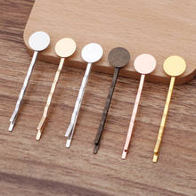 50 Pcs/Lot Copper Hair Clip Hairpin Base Flat Cabochon Base DIY Hair Accessories For Women 2024 - buy cheap