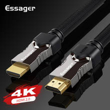 Essager HDMI кабель HDMI к HDMI 2,0 кабель 4K 1080P 3D HDMI адаптер для проектора PS4 HD ТВ ноутбук компьютер 5 м 10 м 15 м 20 м шнур 2022 - купить недорого