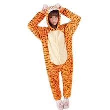 Kigurumi Jumping Tiger Onesies Pyjamas Cartoon Animal Cosplay Costume Pajamas Adult Onesies Sleepwear Halloween 2024 - buy cheap
