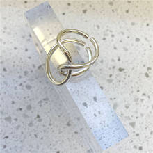 Liemjee anel de cruz assimétrica s925, joia fashion retrô de prata para mulheres recurso namour de presente todas as estações 2024 - compre barato