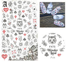 3D наклейки для ногтей, слайдер для ногтей, художественные тату-наклейки, фольга, кот, роза, покер, дизайн, украшение, клей, маникюр, советы, Pegatina, обертывания 2024 - купить недорого