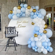 Macaron Blue White Latex Balloons Balloon Garland Kit 4D Gold Foil Balloons for Wedding Birthday Party Baby Shower Decor Event 2024 - buy cheap