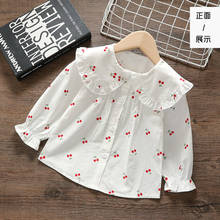Cute Baby Girls Blouses For Spring Autumn Fashion Cherry pattern kids Long Sleeve Shirts Tops Children Girl Clothes 2024 - buy cheap
