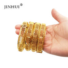 Jin hui pulseira feminina de luxo cor dourada braceletes de joia etíope africano feminino pulseira dubai festa presentes de casamento namorada 2024 - compre barato
