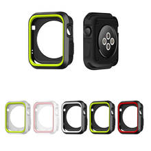 silicone for apple watch cover case se 42 38 40 44mm sport band frame rubber soft case for iwatch series 6 5 4 3 2 1 back cover 2024 - buy cheap