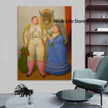 Картина на холсте «Фернандо Ботеро», смешное художественное оформление толстыми красками, Рафаэль и его жена, постеры и принты для гостиной 2024 - купить недорого