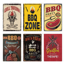 DAD'S BBQ Metal Tin Sign Wall Decor For Barbecue Party Zone Bar Pub Kitchen Vintage Iron Painting Shabby Chic Home Decor 2024 - buy cheap