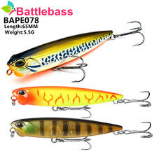 Topwater-señuelo de pesca de 5,5g, lápiz de 65mm, aparejos de pesca japoneses Realis, jerkbait, swim crankbait, plopper whopper, curricán, novedad 2024 - compra barato