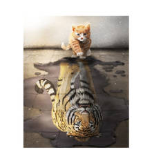 Pintura a óleo fotopersonalizada por números de animais 60x75cm, faça você mesmo pintura por números em tela, sem moldura, pintura de mão de tigre, decoração de casa 2024 - compre barato