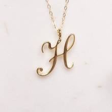 Cursive English letter name Sign H Monogram pendant chain necklace alphabet Initial friend family lucky gift necklace jewelry 2024 - buy cheap