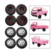 4x rc roda de carro pneus peça de reposição para wpl d12 rc modelo de carro rc acessório de carro roda de plástico diy pequeno brinquedo de produção 2024 - compre barato