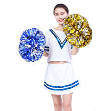 1 Piece  Metallic PET Cheerleader Pom Ppom Girl Cheering Dance Decorator  Cheerleading Pompon Pompoms Baton Hhandle colorfast 2024 - buy cheap