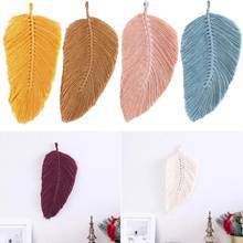 Tassels Macrame Leaves Tapestry Nordic Style Tapestry Wall Hanging Cotton Handmade Jewelry Home  Bedroom Boho Decoration 15x30cm 2024 - buy cheap