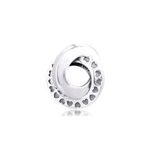 Logo & Heart Bands Spacer Charms original silver 925 Fits European Bracelets & Bangle DIY Beads For Jewelry Making 2024 - buy cheap