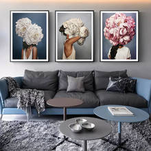 Pintura en lienzo de flores abstractas para mujer, arte de pared moderno, carteles e impresiones, imagen decorativa, decoración del hogar y sala de estar 2024 - compra barato