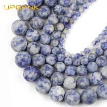 UPGFNK Natural Stone Matte Sodalite blue point white Spacers Beads For Jewelry Making 4 6 8 10 12mm DIY Bracelet Accessories 2024 - buy cheap