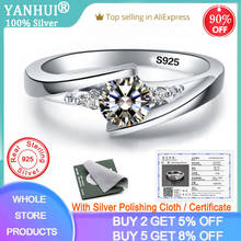 YANHUI With Certificate 0.75ct Lab Diamond Rings For Women Party Elegant Bridal Jewelry 925 Silver Wedding Engagement Rings R036 2024 - buy cheap