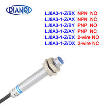 Индуктивный датчик приближения DIANQI, LJ8A3-1-Z/AY, 3 провода, NC DC6-36V 200 мА, переключатель датчика приближения 2024 - купить недорого