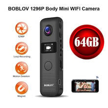 BOBLOV Mini Camera HD 1296P Professional 64G WIFI Body Worn Micro Camera Magnet Motion Detection Loop Recording Camcorder 2024 - buy cheap