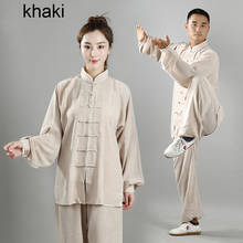 Uniforme de Kung Fu de lino para adultos, ropa tradicional china, pantalones superiores Wushu, traje de Tai Chi, trajes folclóricos, disfraz 2024 - compra barato