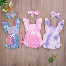 Infant  Summer Clothes Baby Boy Girl Sleeveless Tie Dyeing Rompers Ribbed Outfits Baby Clothing 2024 - buy cheap