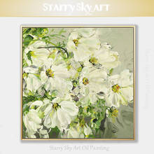 Professional Artist Hand-painted High Quality Impressionist White Lily Flower Oil Painting on Canvas White Flower Oil Painting 2024 - buy cheap