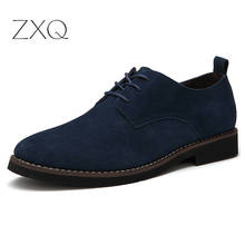 Brand Italy Shoes Man Oxford Shoes Fashion Nubuck Genuine Leather Anti Slip Lace-Up Oxford Moccasins Flat Men Shoes 2024 - buy cheap