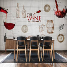 Milofi fabricantes personalizado europeu retro linho padrão vinho trabalho feito com ferramentas papel de parede mural 2024 - compre barato