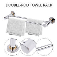2 Layer Stainless Steel Towel Shelf Wall-Mounted Bathroom Towel Holder Double Bars Towel Rack 50*14cm 2024 - buy cheap