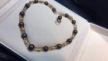 Ювелирные изделия 1103 натуральный пресноводный черный жемчуг 11-14 мм многослойные ожерелья для женщин Изящные Жемчужные Ожерелья 2024 - купить недорого