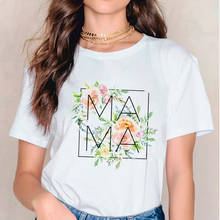 Camiseta con estampado de flor de mamá para mujer, ropa con estampado para madre, Camisetas estampadas para mujer, ropa para mujer 2021 2024 - compra barato