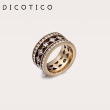 DICOTICO High Quality Women Rings Stainless Steel Zircon Gold Color Romantic Finger Wedding Rings Jewelry For Women Gifts 2024 - buy cheap