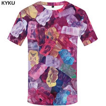 Camiseta con estampado 3d para hombre, camisa de comida colorida, Harajuku, divertida, Anime, ropa de verano 2024 - compra barato