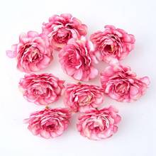 Cabeças de flores de seda artificiais em forma de rosa, cabeças decorativas para scrapbooking, decoração de casa, casamento, aniversário, flores rosas falsas com 10 peças 2024 - compre barato