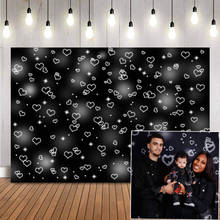 Black Heart Backdrop for Portrait Photography Studio Shiny Glitter Newborn Kids Background for Photo Studio Photocall Props 2024 - buy cheap