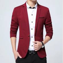 Luxury Men Blazer Fashion Brand Cotton Slim Fit Men Suit Terno Masculino Men Single-breasted Blazers 2024 - buy cheap