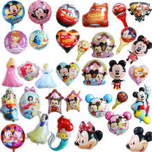 Balão com tema da disney, balão de alumínio para decoração de festa infantil, tema mickey, minnie, desenho animado, para aniversário de criança 2024 - compre barato