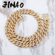 JINAO 14mm Miami Cuban Chain Necklace With Spring Clasp Full Iced Out Cubic Zirconia Hip Hop Fashion Jewelry For Gift 2024 - buy cheap
