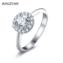 ANZIW SONA Created Halo Engagement Rings 925 Sterling Silver Wedding Ring Vintage Bague Female Infinity Bijoux Lover Jewelry 2024 - buy cheap