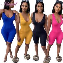 Women Sport Solid Spaghetti  Deep V-Neck Sleeveless Fitness Jumpsuit Sexy Backless Bandage Night Party Outfit Playsuit Rompers 2024 - buy cheap