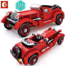 SEMBO Technical MOC Creative Retro Car Building Block Classic Small Assembly Bricks Kids Toys  Holiday Gifts 2024 - buy cheap